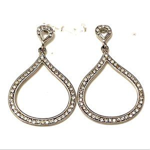Elegant Silver Rhinestone Dangle Drop Earrings
